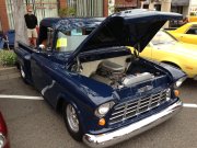 Blue 1957 Ford F100 Step-side Pickup